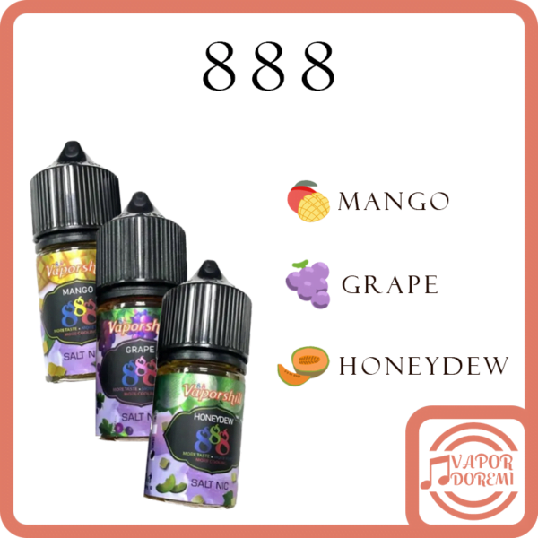 [3分涼][馬來西亞正品原裝] 888 芒果冰沙 葡萄冰沙 哈密瓜冰沙 小煙油 30ML 35MG 獨有的馬來西亞油品特色 香 純 濃