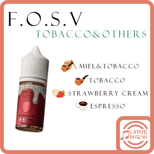 [美國品牌] [不涼] F.O.S.V. 鋼鐵果 (菸草&下午茶系列)  蜂蜜煙草 經典煙草 草莓奶昔 義式咖啡 小煙油 30ML 0MG/30MG