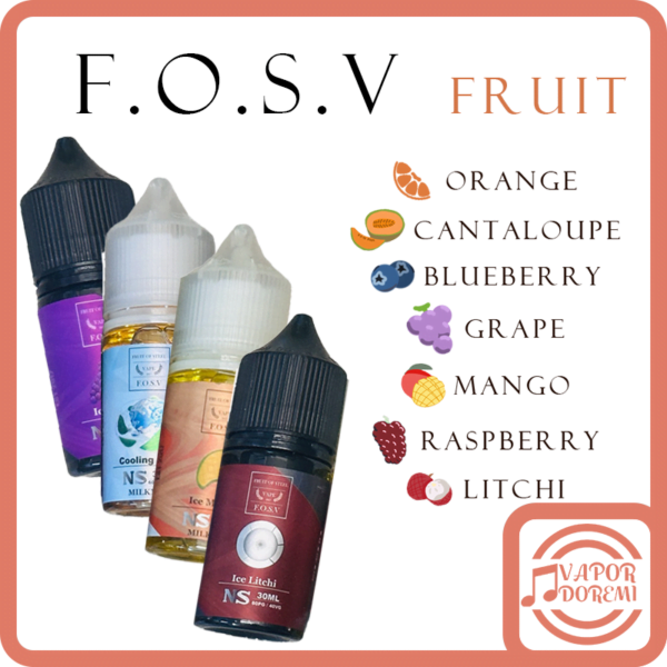 [3分涼][美國品牌] F.O.S.V. 鋼鐵果(水果系列) 葡萄冰 芒果冰 哈密瓜冰 荔枝冰 藍莓薄荷 檸檬冰 莓果冰 小煙油 30ML 30MG  一款還原破表 百抽不膩的選擇
