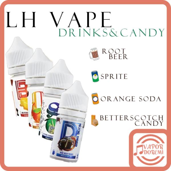 [3分涼][馬來西亞老品牌] LH Vape 飲品&糖系列 橘子汽水 麥根沙士 牛奶糖 哈密瓜牛奶 小煙油 30ML 35MG