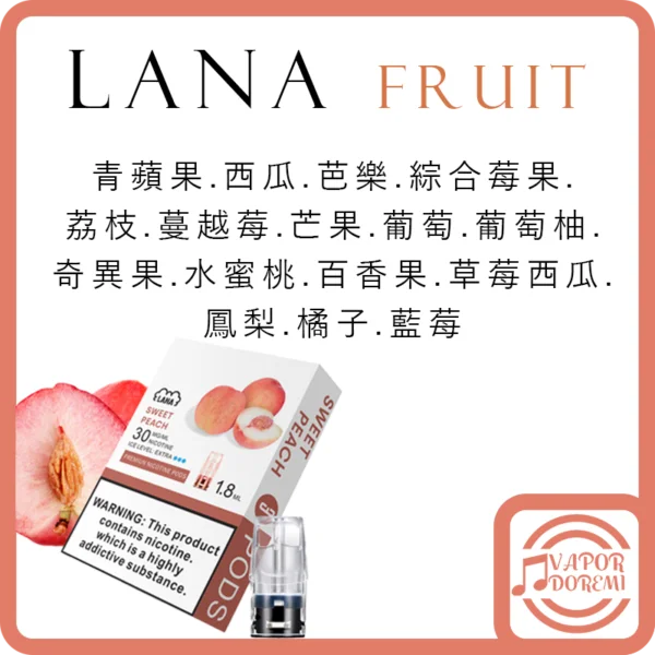 LANA 拉娜 爆涼水果系列煙彈 一盒三入 (悅克一代\SP2\RELX通用煙彈) 3%