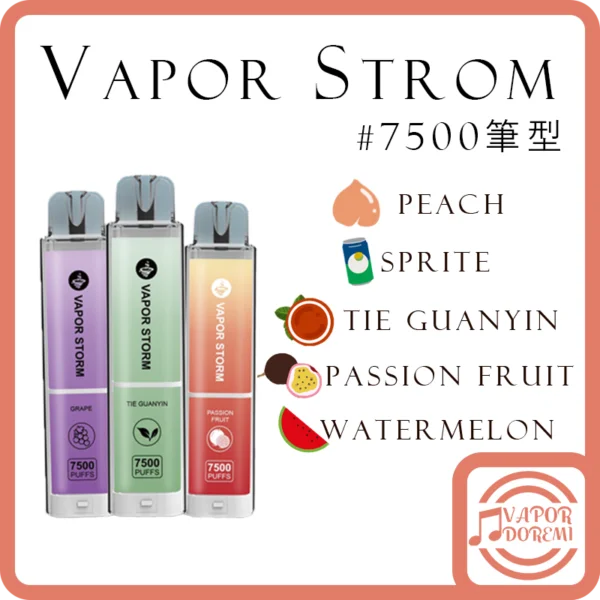 [暫缺]Vapor Storm 風暴(筆型)  一次性多口數\拋棄式/可充電  #7500口 3%