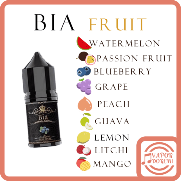[3-4分涼]Bia 比亞 水果系列 西瓜|百香果|藍莓|葡萄|蜜桃|芭樂|檸檬|荔枝|芒果 小煙油30ML 35MG