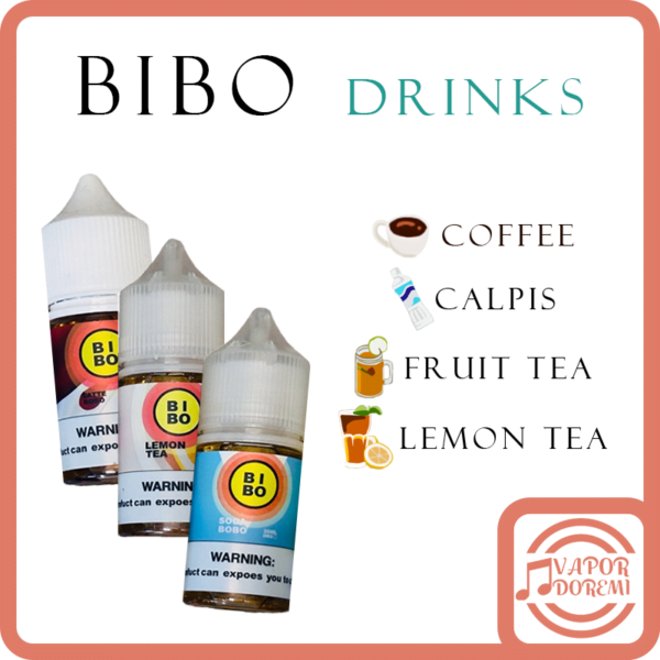 [2-3分涼]BIBO 飲品系列  咖啡拿鐵(不涼)|可爾必思|水果茶|檸檬茶 小煙油 30ML 0MG/30MG