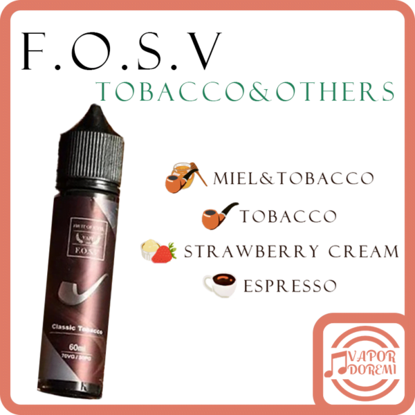 [美國品牌] [不涼]F.O.S.V. 鋼鐵果 蜂蜜煙草 經典煙草 草莓奶昔 義式咖啡 (菸草&下午茶系列) 大煙油60ML 0MG/3MG/6MG