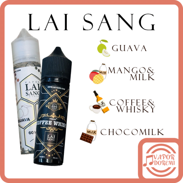 [本土品牌] Lai Sang賴桑 紅心芭樂 芒果奶昔 巧克力牛奶(不涼) 咖啡威士忌(不涼) 大煙油60ML 0MG/3MG/6MG