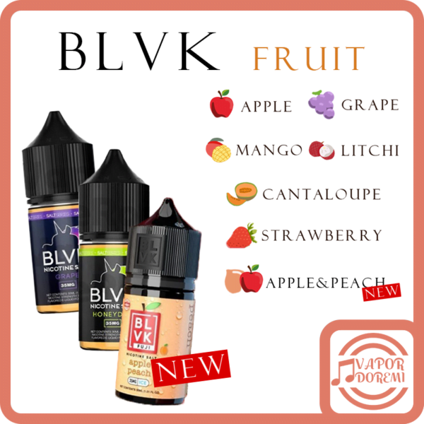 [1分涼][美國品牌] BLVK 獨角獸 原水果系列 蘋果|葡萄|芒果|荔枝|哈密瓜|草莓|小煙油30ML 35MG