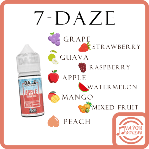 [3-4分涼][美國品牌] 7 DAZE 自拍星期天 葡萄|芭樂|蘋果|芒果|蜜桃|草莓|莓果|西瓜|綜合水果 小煙油30ML 30MG