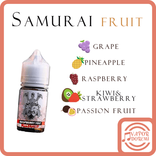 [3分涼][美國品牌] Samurai (武士)將軍鹽 水果系列 (紅色心情)草莓奇異果|葡萄|鳳梨|莓果|百香果小煙油30ML 35MG