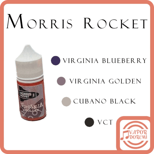 [美國品牌][不涼]Morris Rocket 莫里斯火箭 金色維吉尼亞 黑色古巴 藍莓(1分涼) VCT 小煙油 30ML 50MG