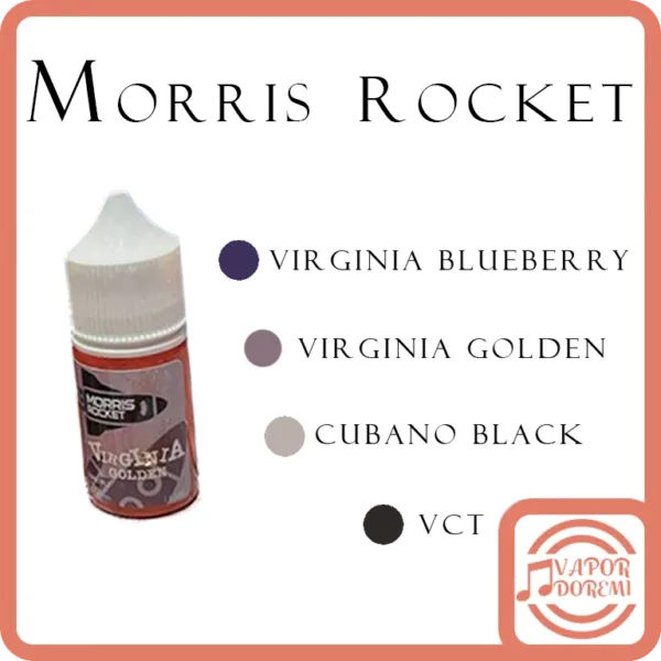 [美國品牌][不涼]Morris Rocket 莫里斯火箭 金色維吉尼亞 黑色古巴 藍莓(1分涼) VCT 小煙油 30ML 50MG